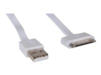 Sandberg - Charging / data cable - USB male to Apple Dock male - 15 cm - white - flat - for Apple iPad/iPhone/iPod (Apple Dock)