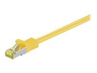 Goobay - Patch cable - RJ-45 (M) to RJ-45 (M) - 25 cm - SFTP, PiMF - CAT 7 - halogen-free, molded, snagless - yellow