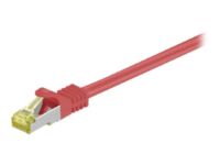 Goobay - Patch cable - RJ-45 (M) to RJ-45 (M) - 25 cm - SFTP, PiMF - CAT 7 - molded - red