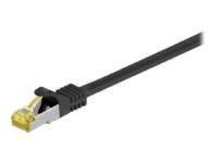 Goobay - Patch cable - RJ-45 (M) to RJ-45 (M) - 25 cm - SFTP, PiMF - CAT 7 - halogen-free, molded, snagless - black