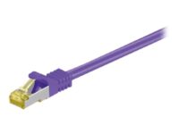 Goobay - Patch cable - RJ-45 (M) to RJ-45 (M) - 50 cm - SFTP, PiMF - CAT 7 - molded - purple