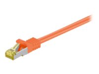 Goobay - Patch cable - RJ-45 (M) to RJ-45 (M) - 1 m - SFTP, PiMF - CAT 7 - halogen-free, molded, snagless - orange