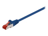 Goobay - Patch cable - RJ-45 (M) to RJ-45 (M) - 25 cm - SFTP, PiMF - CAT 6 - halogen-free, molded, snagless - blue