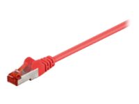 Goobay - Patch cable - RJ-45 (M) to RJ-45 (M) - 25 cm - SFTP, PiMF - CAT 6 - halogen-free, molded, snagless - red