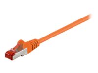 Goobay - Patch cable - RJ-45 (M) to RJ-45 (M) - 25 cm - SFTP, PiMF - CAT 6 - halogen-free, molded - orange