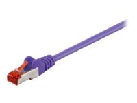 Goobay - Patch cable - RJ-45 (M) to RJ-45 (M) - 25 cm - SFTP, PiMF - CAT 6 - halogen-free, molded - purple
