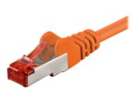 Goobay - Network cable - RJ-45 (M) to RJ-45 (M) - 10 m - pairs in metal foil (PiMF) - CAT 6 - halogen-free, molded, snagless - orange