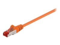 Goobay - Patch cable - RJ-45 (M) to RJ-45 (M) - 20 m - SFTP, PiMF - CAT 6 - halogen-free, molded - orange