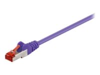 Goobay - Patch cable - RJ-45 (M) to RJ-45 (M) - 10 m - SFTP, PiMF - CAT 6 - halogen-free, molded - purple