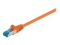 Goobay - Patch cable - RJ-45 (M) to RJ-45 (M) - 50 cm - SFTP, PiMF - CAT 6a - halogen-free, molded, snagless - orange