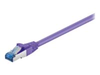 Goobay - Patch cable - RJ-45 (M) to RJ-45 (M) - 50 cm - SFTP, PiMF - CAT 6a - halogen-free, molded - purple