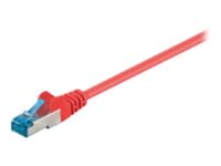 Goobay - Patch cable - RJ-45 (M) to RJ-45 (M) - 1 m - SFTP, PiMF - CAT 6a - halogen-free, molded - red