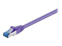 Goobay - Patch cable - RJ-45 (M) to RJ-45 (M) - 1 m - SFTP, PiMF - CAT 6a - halogen-free, molded, snagless - purple