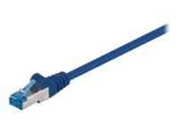 Goobay - Patch cable - RJ-45 (M) to RJ-45 (M) - 25 cm - SFTP, PiMF - CAT 6a - halogen-free, molded, snagless - blue