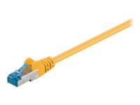 Goobay - Patch cable - RJ-45 (M) to RJ-45 (M) - 25 cm - SFTP, PiMF - CAT 6a - halogen-free, molded, snagless - yellow