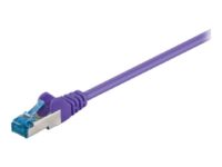 Goobay - Network cable - RJ-45 (M) to RJ-45 (M) - 25 cm - SFTP, PiMF - CAT 6a - halogen-free, molded, snagless - purple