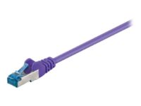 Goobay - Network cable - RJ-45 (M) to RJ-45 (M) - 15 m - SFTP, PiMF - CAT 6a - halogen-free, molded, snagless - purple