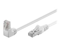 Goobay - Patch cable - RJ-45 (M) to RJ-45 (M) - 50 cm - foiled unshielded twisted pair (F/UTP) - CAT 5e - 90° connector, molded, snagless - white