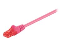 Goobay - Patch cable - RJ-45 (M) to RJ-45 (M) - 50 cm - UTP - CAT 6 - molded, snagless - magenta