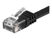 Goobay - Network cable - RJ-45 (M) to RJ-45 (M) - 50 cm - UTP - CAT 6 - molded, flat - black