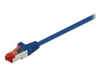 Goobay - Patch cable - RJ-45 (M) to RJ-45 (M) - 25 cm - SFTP, PiMF - CAT 6 - molded, snagless - blue