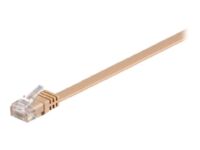Goobay - Patch cable - RJ-45 (M) to RJ-45 (M) - 1 m - UTP - CAT 6 - molded, flat - light brown
