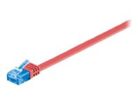 Goobay - Patch cable - RJ-45 (M) to RJ-45 (M) - 50 cm - UTP - CAT 6a - molded, flat - red
